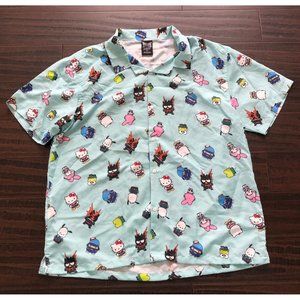 My Hero Academia Hello Kitty & Friends Sanrio 2022 Men's Size XXL Button Down